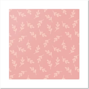 Cute Pink Leaves Posters and Art